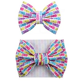 7" Bow Headwrap & 5" Bow on Clip Easter