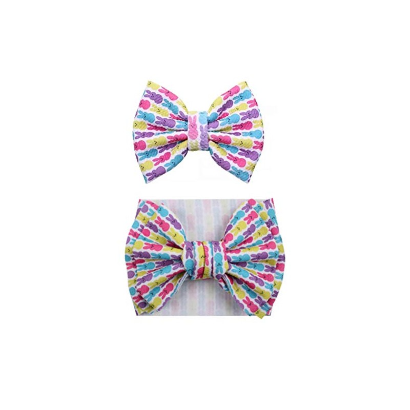 7" Bow Headwrap & 5" Bow on Clip Easter