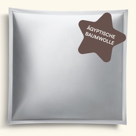 Amqua Mako Satin Egyptian Cotton Cushion Cover 40 x 40 cm Light Grey