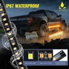 2pcs Running Board LED Lights 800LM White Amber 12V to
