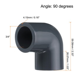 HARFINGTON 2pcs 90 Degree Elbow PVC Pipe Fittings 3/4" 2 Way Furniture Grade PVC Corner Connectors Angle Elbow Side Outlet for Sewer Plumbing Drain Pipe Water Supplies Build Garden