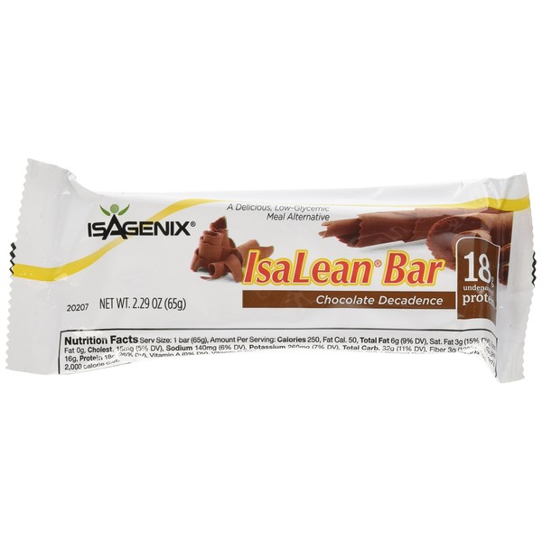 ISAGENIX Chocolate Decadence Bars 10ct, 2.29 oz(65g) per bar