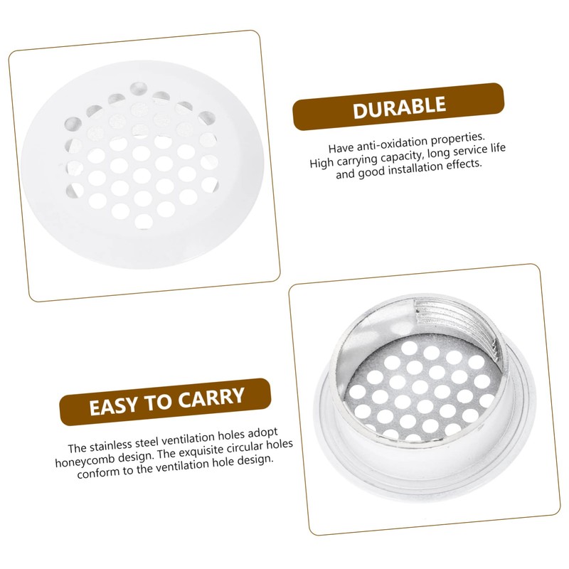 SHINEOFI 8Pcs Round Air Vent Holes for Cabinets Durable Ventilation