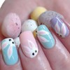 Square Easter Fake Nails Medium Press on Nails Gloss Acrylic