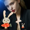 WCRAZYE Rhinestone Bow Rabbit Brooch Pin for Women Girls Men