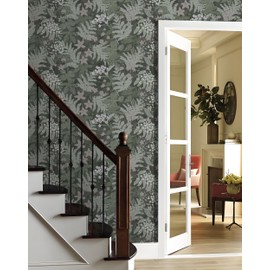 Guvana Peel and Stick Wallpaper Dark Green Wallpaper Leaf Contact Paper Peel and Stick Wallpaper Boho Floral Wallpaper DIY Removable Contact Paper Flower Wallpaper for Bedroom Livering 78.7"x17.32"
