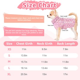 SlowTon Small Dog Sweater - Turtleneck Pullover Dog Knitwear for Small Medium Dogs Puppy Girl Boy, Thick Warm Winter Fall Dog Sweatshirt Clothes with Leash Hole (Pink XL)