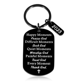 Baptism Gifts for Women Men Christian Bible Verse Religious Gift for Friends Faith Keychain 2024 Graduation Gift for Him Her High School Student Son Daughter Birthday First Communion Gift for Girl Boy