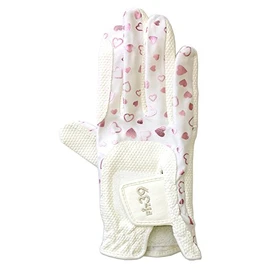 MIC 39 GOLF FIT39 Women's MGF-220N Gloves for Right Hand (Left Handed), Heart Pink, M Size