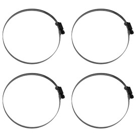 Jersvimc 4Pcs 5 Inch Hose Clamp(Adjustable Range 105-127mm), Stainless Steel Duct Clamps Metal Screw Clamp Black Worm Gear Hose Clamp for Pipe Tube Automotive