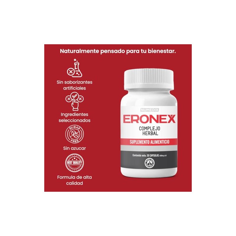 ERONEX (2 Frascos) - Suplemento Alimenticio - L-Arginina y Zinc