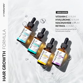 Juego de suero de vitamina C para el cuidado de la piel de 4 piezas: incluye retinol, ácido hialurónico y niacinamida – antienvejecimiento, iluminador