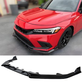 STSEV01 Front Bumper Lip Splitter Spoiler Compatible with Honda Civic Sedan/Hatchback/EX/EX-L/LX/Sport/Touring 2022 2023 2024 11TH Gen Air Dam Chin Body Kit Underbody Lip Exterior Accessories