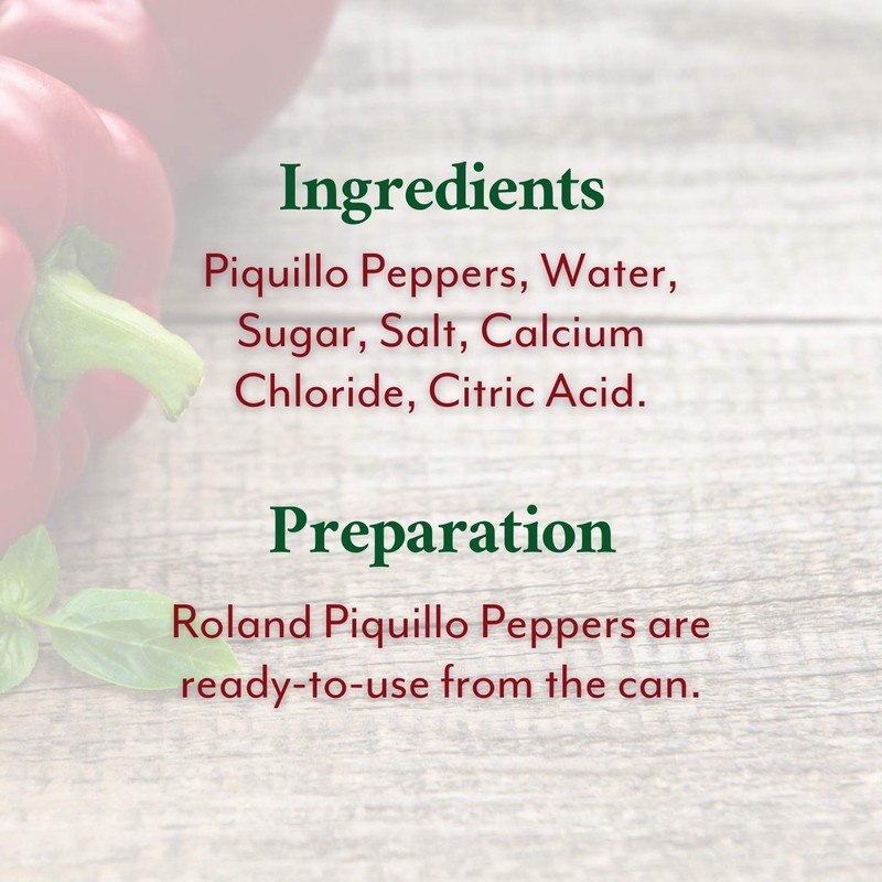 Roland Foods Whole Red Piquillo Peppers, Specialty Imported Food, 5