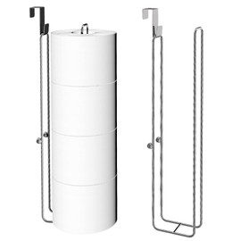 Conworld Toilet Paper Holder for 8 Roll Tissue, Over The Tank Toilet Paper Holder, Stainless Steel Rustproof Toilet Paper Storage Wall Mount, for Bathroom Storage and Organization, Silver, 2 Pack