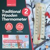 SOL 2pk Traditional Wooden Thermometer Room Temperature for Home, Office,