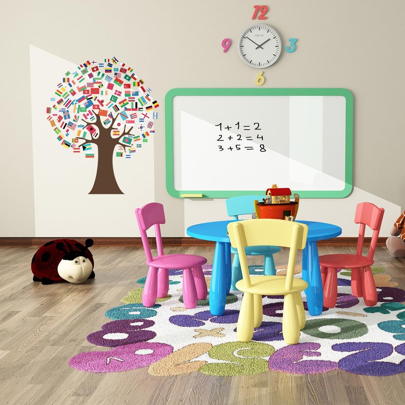 World Flags Tree Bulletin Board Decorations International Flag Tree Paper