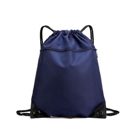 [RuiMi] 防水 ナップサック 大容量 ジムバッグ オックスフォード生地 軽量 折りたたみ 巾着型 シューズ収納 旅行 運動 アウトドア 3色展開 (44×34×1cm) 男女兼用 (ダークブルー)