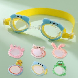 Kids Swim Goggles: New Pink Fish Cartoon Design for Children (LF956) One Size / One Size Small Green Frog 15ea