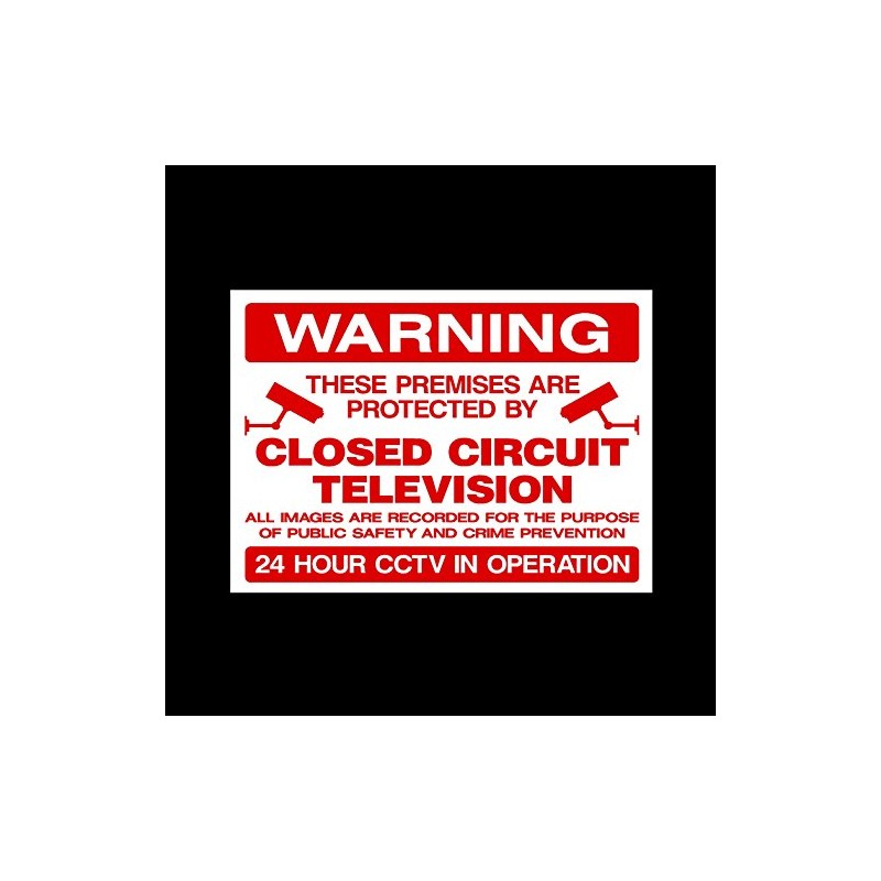 CCTV Closed Circuit Television Premises Protected Plastic Sign - Security,