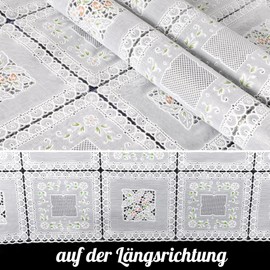 Tablecloth Washable Oilcloth Lace Vinyl Crochet Lace Look 200 x 138 cm Lace Colourful Wipe Clean