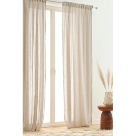 Jotex Multi-Functional Curtain Layer Set of 2, Polyester/Cotton Blend, Oeko-Tex® Standard 100 Certified, Better Cotton - Greige, 140 x 220 cm