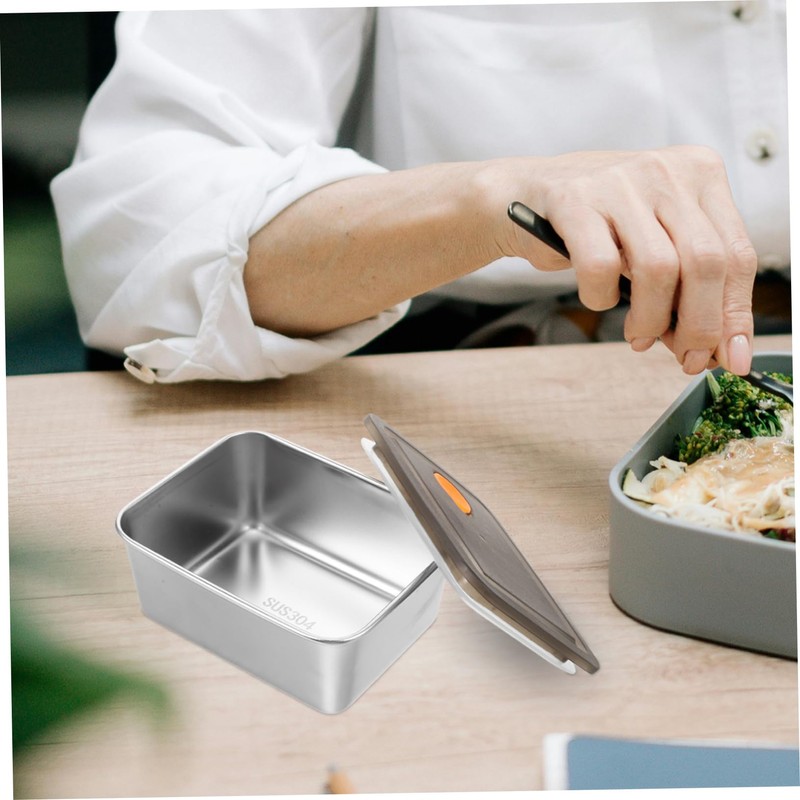 BIUDECO Stainless Steel Refrigerator Fresh Storage Box Snack Preservation Box