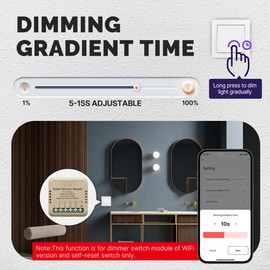 Tuya WiFi Intelligent Switch Dimmer DIY Module Light Switch Mobilephone APP Remotely Control Activate Home Devices Compatible with Alexa and  Assistant for Voice Control