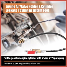 ACROPIX Engine Air Valve Holder Pressure Pipe W/Ball Valve for LS Engine Valve Spring Air Holder Stem Seal Removal M14 M12 Thread to 1/4 NPT Cylinder Leakage Test Assistant Set Car Parts