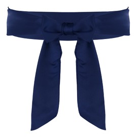 Lusofie Sash Belt for Dress, 2 x 79inch Blue Sash Dress Belt Wide Double Side Satin Belt for Women Wedding Bridesmaid Bridal Belt