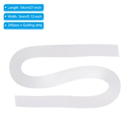 PATIKIL 240pcs Quilling Strips Paper 1/8"(3mm) 21"(54cm) Origami Paper Quilling Strip for Art DIY Hand Craft Christmas, White
