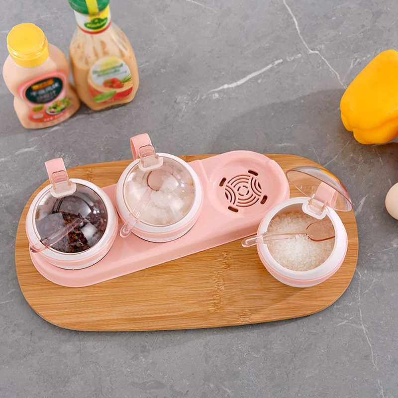 1Set Vertically Rotatable Storage Seasoning Boxes Spice Jars Condiment Sugar