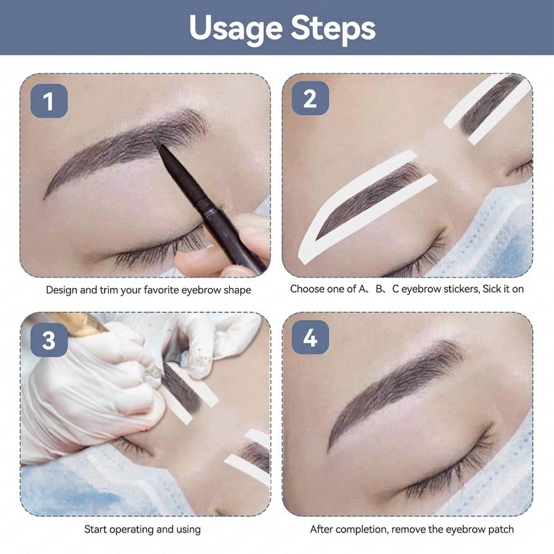 Permanent Makeup Eyebrow Auxiliary Stickers,Airbrush Brow Stickers Stencils Shape Tape,Brow