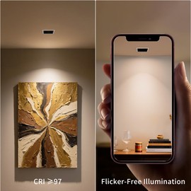 Opulux 3 Inch Square 12W LED Dimmable Recessed Downlight, Home Indoor Directional Ceiling Spotlight Surface Fixture with 36° Beam Angle, Honeycomb Mesh Anti-Glare Design, Includes Junction Box