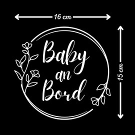 Baby on Board Sticker Car, Baby on Board Car Sticker, Baby Car Sticker 16 x 15 cm, Weatherproof and UV-Resistant Sticker Car, Sticker Baby and Car Baby for Safe Drives with Your Child