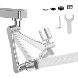 London Sunshine 2PC 1080° Swivel Faucet Extender,360° Swivel Robotic Arm Faucet Aerator,2 Sprayer Mode Kitchen Faucet Attachment Tap Head Replacement For Bathroom/Kitchen/Face/Hair