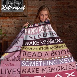 2025 Retirement Gifts for Women, Sentimental Retirement Blanket for Her, Soft Cozy Throw Blanket for Retiree, 60" x 50", Perfect Retirement Gift for Female Boss, Colleague, Friend, Relaxation Gift