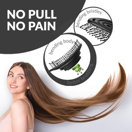 marQus Detangle Hair Brush women and men, Exclusive Ultra-soft bending Bristles and Body - Glide Through Tangles With Ease For All Hair Types - Women, Men, Wet And Dry Hair, 1pcs Black Brush