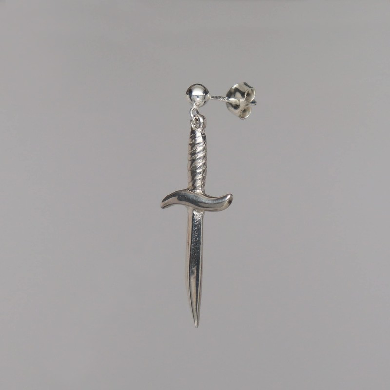 925 Sterling Silver Gothic Dagger Sword Pirate Medieval Renaissance Single