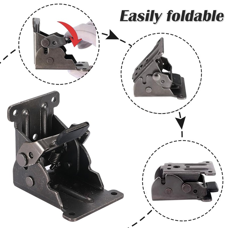 DUOCIYUAN Folding Hinge with Locking 4 Pieces Table Legs Foldable