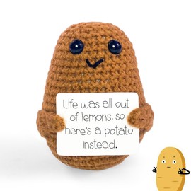 xiaowanwan Positive Potato, Knitted Positive Potato, Positive Potato Pocket Hug for Decoration or Gift for Relatives and Friends (Style 2)