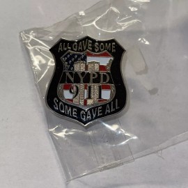 NYPD 9-11 911 All Gave Some Some Gave All Lapel Pin Button NEW