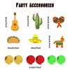 Recosis Mexican Party Decorations, Multicoloured Paper Pompom Hanging Fan Mexico