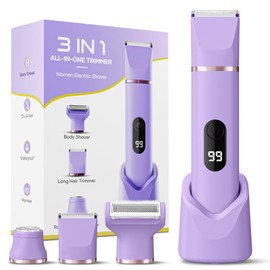 Bikini Trimmer for Women, Tiovara Electric Razor for Private Area, Painless Pubic Hair Trimmer with Charging Dock, IPX7 Waterproof Wet & Dry Lady Shaver for Leg Underarm Arm Body, Gift for Her