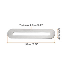 sourcing map Adjustable Corner Code, 4Pcs 90x19mm - Stainless Steel Flat Straight Thickened Slotted Brace Brackets, for Fixed Furniture Shelf Connector (Silver)