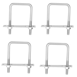 Yuakt U-Bolt for Parking Carports, For Parking Carports, For Fastening, Square Column, U-Bolt, With Washer, M8 x 100 x 140 mm (Set of 4)