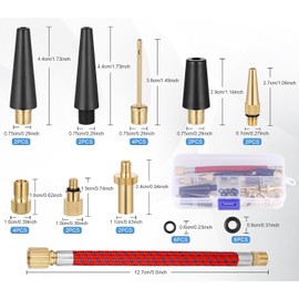 Kjzeex 33PCS Bike Pump Adaptor Set, Bike Valve Adapter DV/AV/SV, Pure Copper Bicycle Valve Car Valve Adapter, Bicycle Pump Adapter for Compressor Bicycle Pump