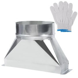 6''Diameter Galvanized Transition, 3-1/4" x 10" x 6'' Rectangular to Round Duct, For Range Hood Vent Kit Round Transition,For Connecting HVAC Duct Pipe Fittings