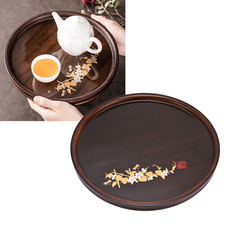 Bamboo Tea Tray Japanese Simple Novel Beautiful Resin Walnut Tea