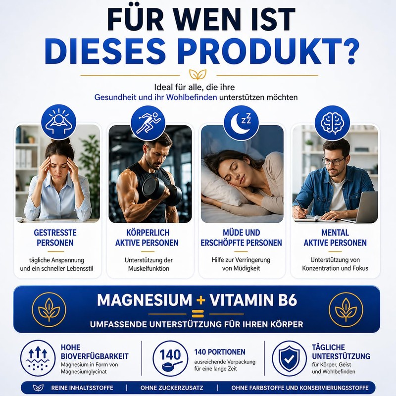 Magnesium Glycinate Powder 1500 mg with Vitamin B6, Magnesium Bisglycinate